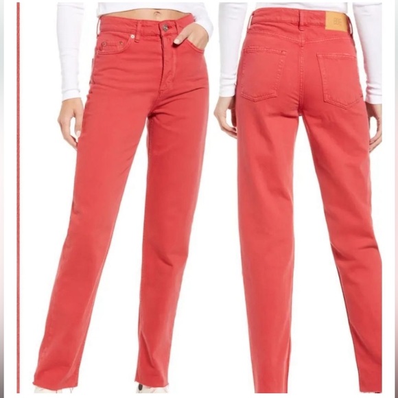 BDG Red Straight Leg Jeans - Picture 7 of 11